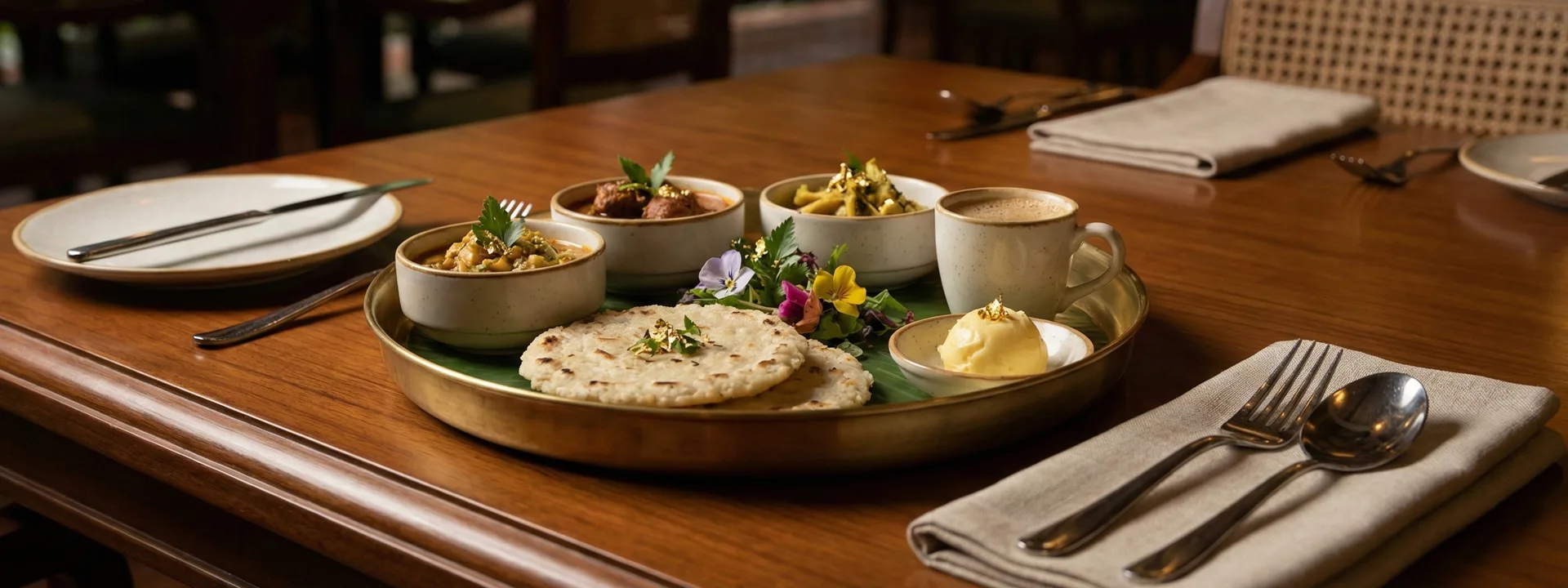 Traditional Malnad cuisine spread at Coffee Grove Resort restaurant